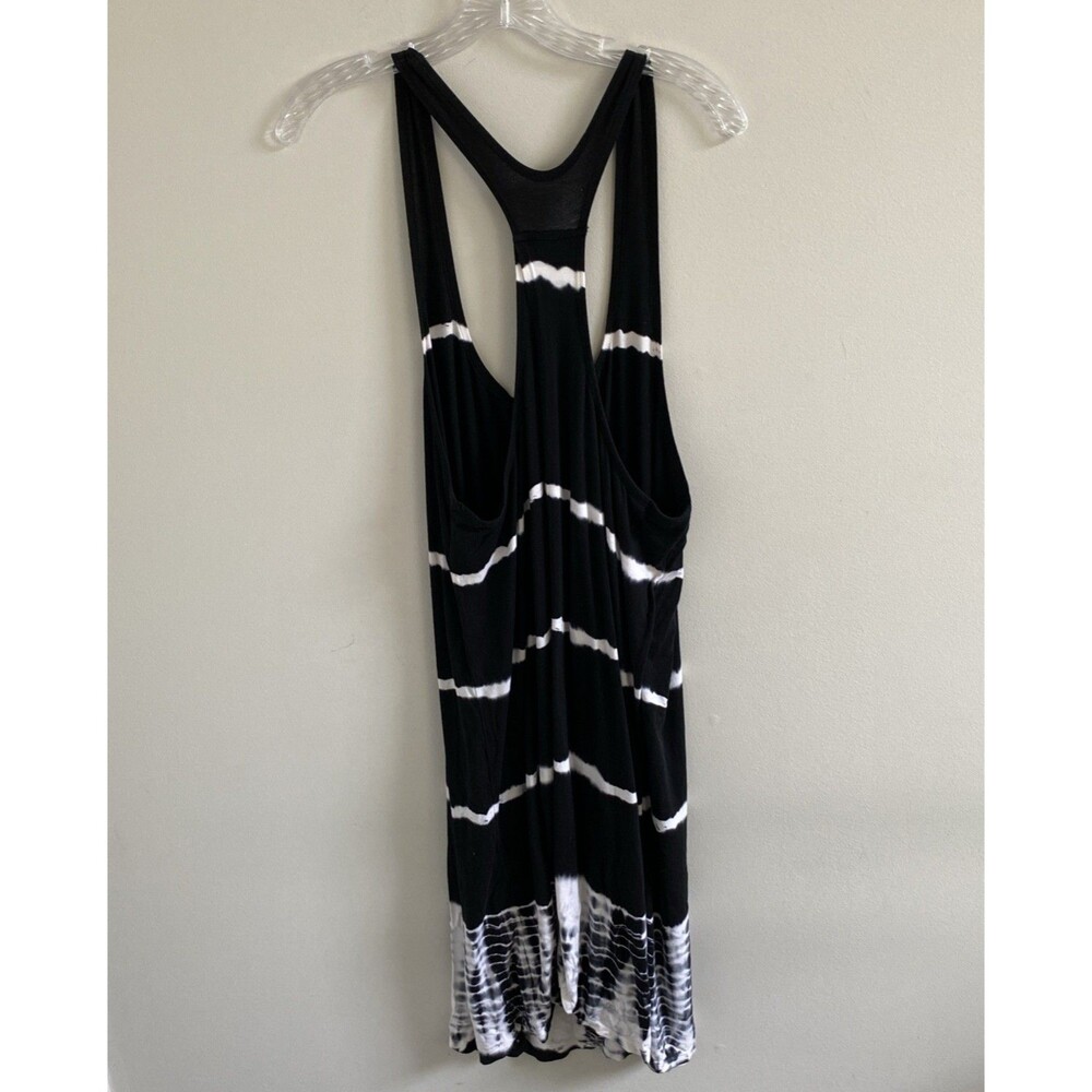 LUCKY BRAND Swimwear Black & White Dress Tie Dye Coverup Size Large Boho Beach - Picture 4 of 6